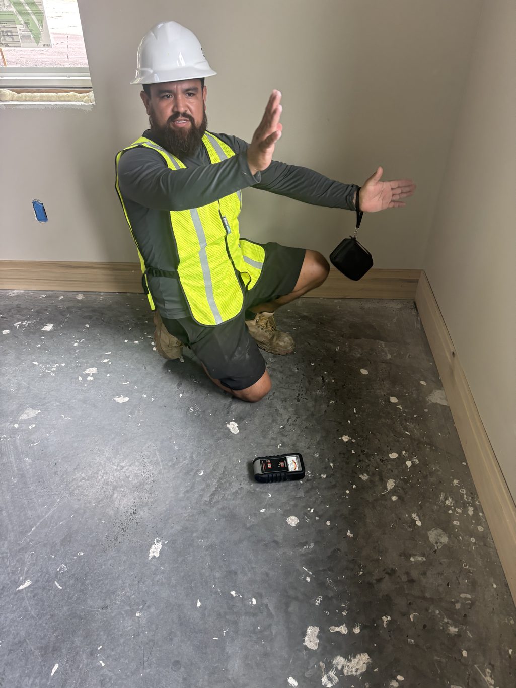 Measuring moisture before floor install